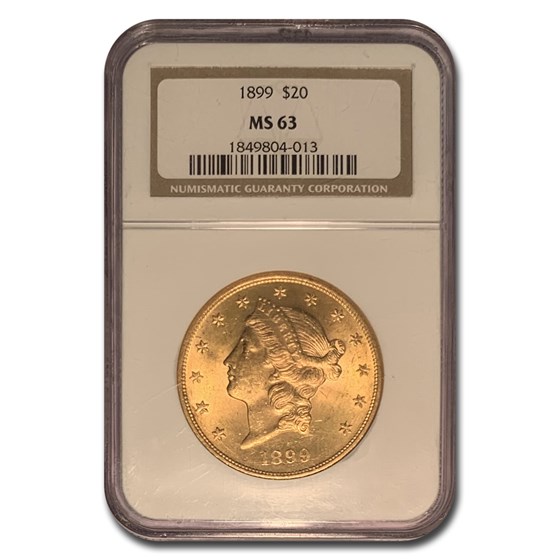 1899 $20 Liberty Gold Double Eagle MS-63 NGC 1899 $20 Liberty Gold Double Eagle MS-63 NGC